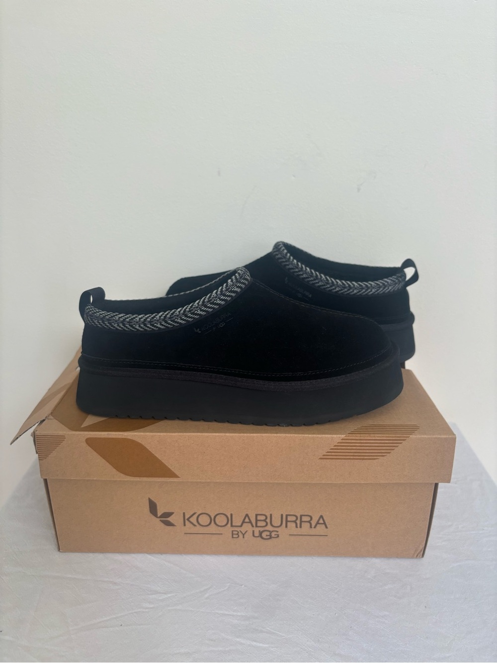 Koolaburra By UGG Burree Suede Slippers Black Platforms Size 11 Womens Eu 42 New